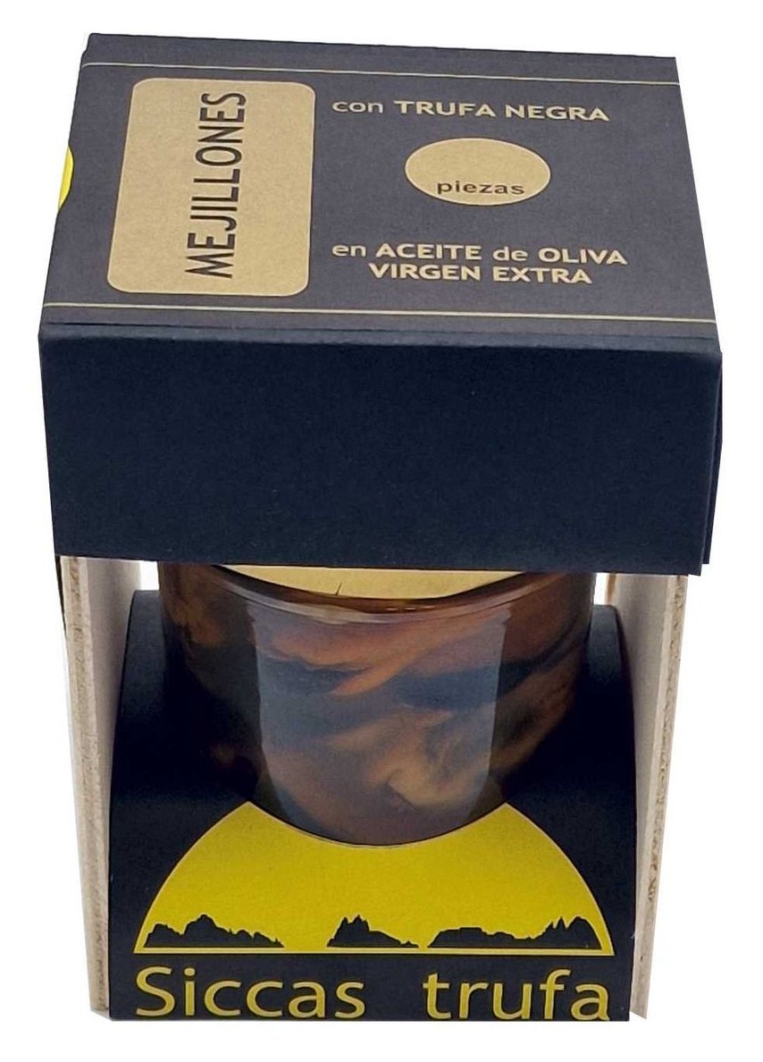 Mejillones 7-10 con Trufa Negra en Aceite de Oliva Virgen Extra